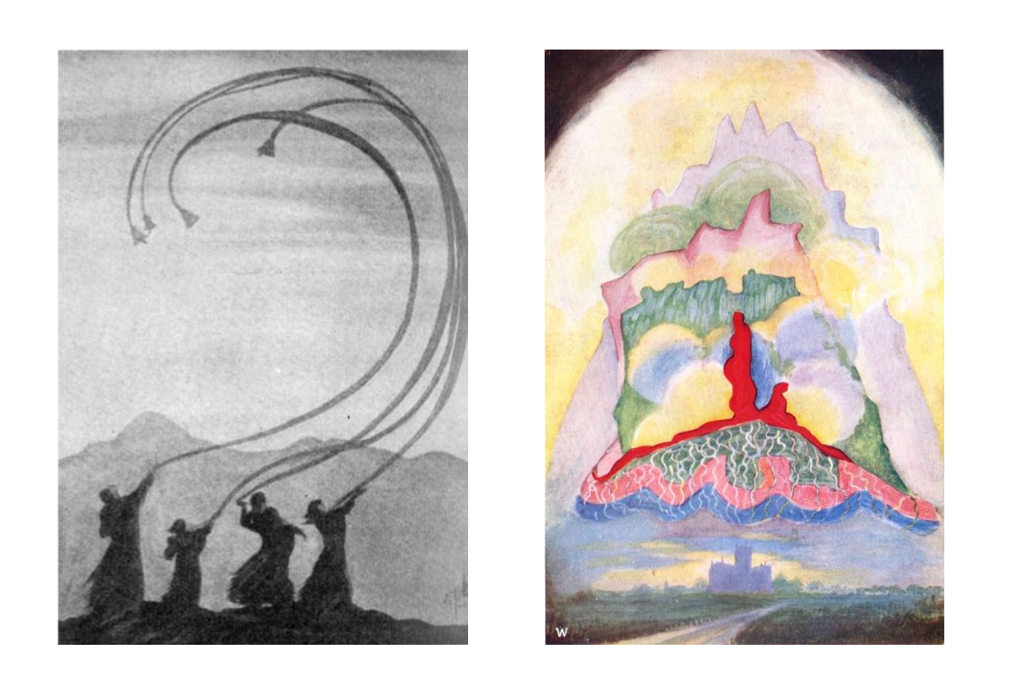 left: “Chromatic Fantasy - Bach” by Pamela Colman Smith, right: 